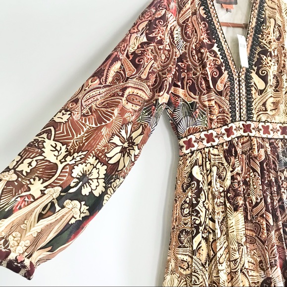 Anthropologie Bhanuni by Jyoti Embroidered Beaded Long Sleeve Maxi Dress NWT 2 - Picture 13 of 16